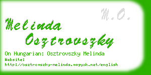 melinda osztrovszky business card